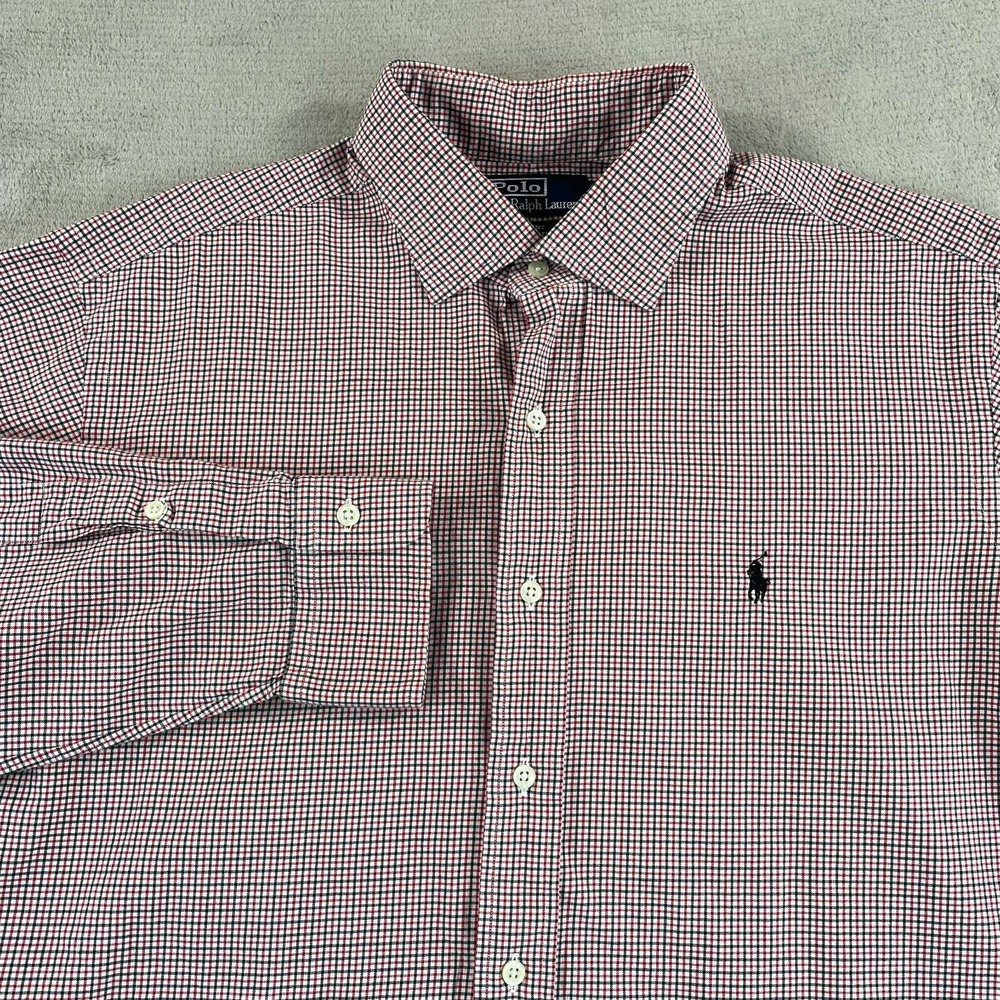 Polo Ralph Lauren Regent Classic Fit Shirt Men XL Multi Micro Check Pony Preppy